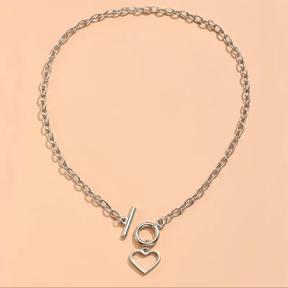 New Boho Heart Sterling Silver Chunky Chain Link Chocker Necklace - Picture 5 of 12